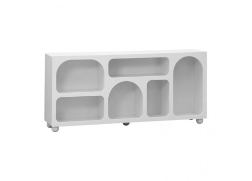 Μπουφές Emersi pakoworld με ράφια mdf σε λευκή απόχρωση 164x34x76εκ