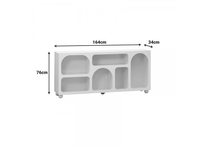 Μπουφές Emersi pakoworld με ράφια mdf σε λευκή απόχρωση 164x34x76εκ