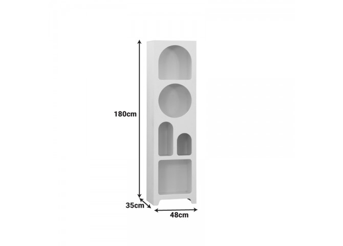 Βιβλιοθήκη Emersi pakoworld mdf σε λευκή απόχρωση 48x35x180εκ