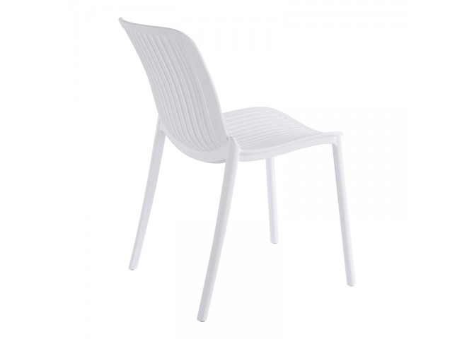 Καρέκλα Teragi στοιβαζόμενη pakoworld pp με UV protection λευκή 58x43.5x82εκ