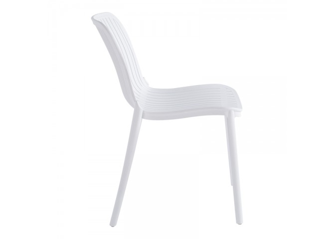 Καρέκλα Teragi στοιβαζόμενη pakoworld pp με UV protection λευκή 58x43.5x82εκ