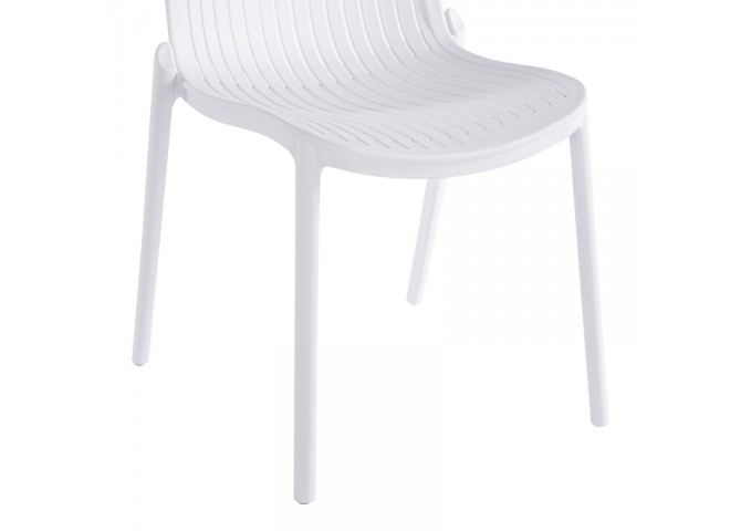 Καρέκλα Teragi στοιβαζόμενη pakoworld pp με UV protection λευκή 58x43.5x82εκ