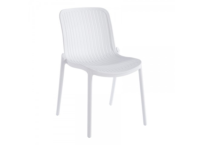 Καρέκλα Teragi στοιβαζόμενη pakoworld pp με UV protection λευκή 58x43.5x82εκ