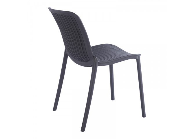 Καρέκλα Teragi στοιβαζόμενη pakoworld pp με UV protection ανθρακί 58x43.5x82εκ