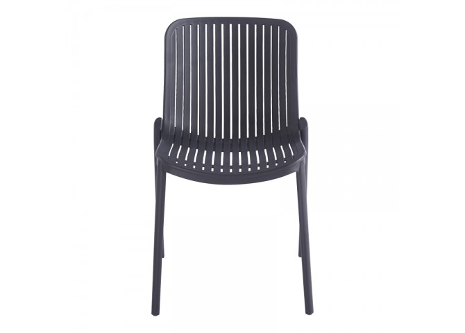 Καρέκλα Teragi στοιβαζόμενη pakoworld pp με UV protection ανθρακί 58x43.5x82εκ