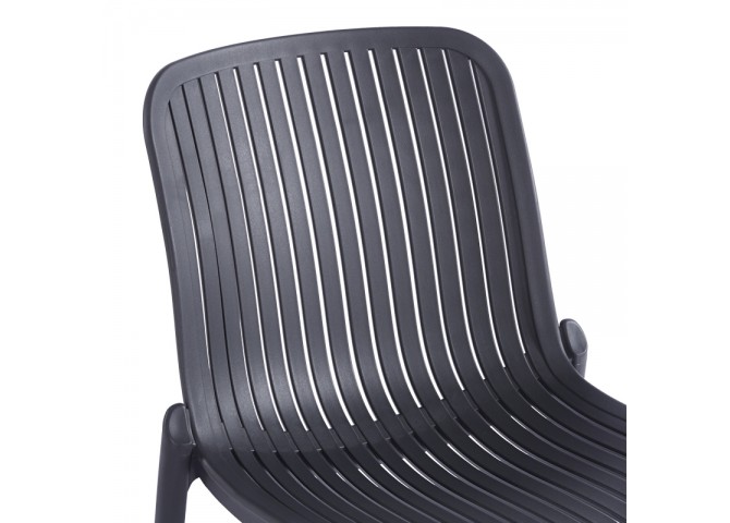 Καρέκλα Teragi στοιβαζόμενη pakoworld pp με UV protection ανθρακί 58x43.5x82εκ