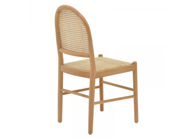 Καρέκλα Alessia pakoworld ξύλο οξιάς-rattan φυσικό 43x40x89εκ
