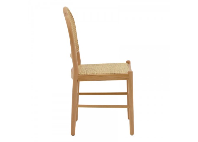 Καρέκλα Alessia pakoworld ξύλο οξιάς-rattan φυσικό 43x40x89εκ