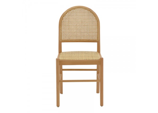 Καρέκλα Alessia pakoworld ξύλο οξιάς-rattan φυσικό 43x40x89εκ