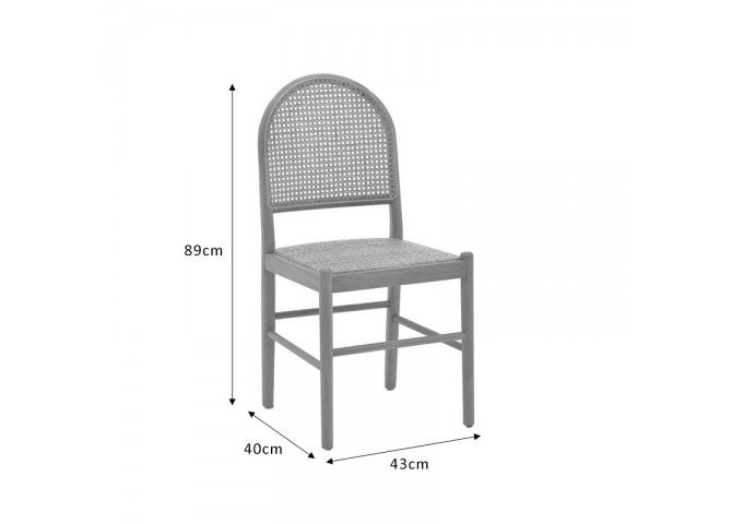 Καρέκλα Alessia pakoworld ξύλο οξιάς-rattan φυσικό 43x40x89εκ