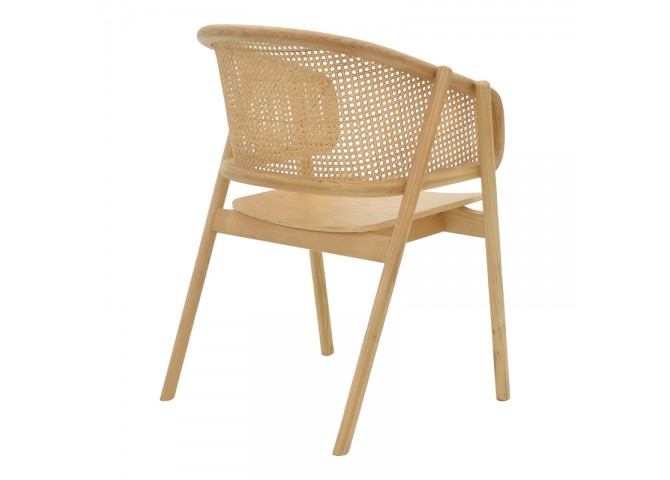 Πολυθρόνα Wenzy pakoworld φυσικό Rattan - μασίφ ξύλο toon 58x58x82εκ
