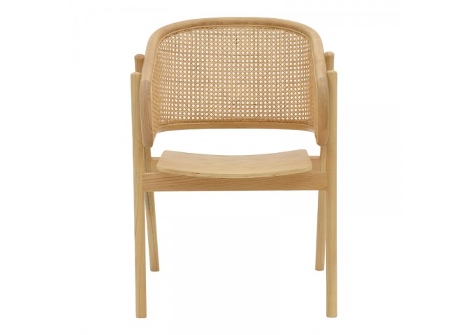 Πολυθρόνα Wenzy pakoworld φυσικό Rattan - μασίφ ξύλο toon 58x58x82εκ
