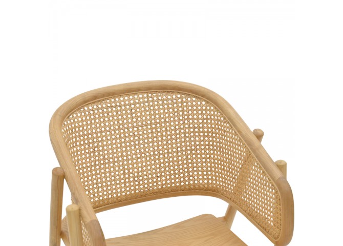 Πολυθρόνα Wenzy pakoworld φυσικό Rattan - μασίφ ξύλο toon 58x58x82εκ