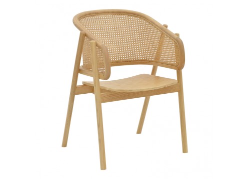 Πολυθρόνα Wenzy pakoworld φυσικό Rattan - μασίφ ξύλο toon 58x58x82εκ