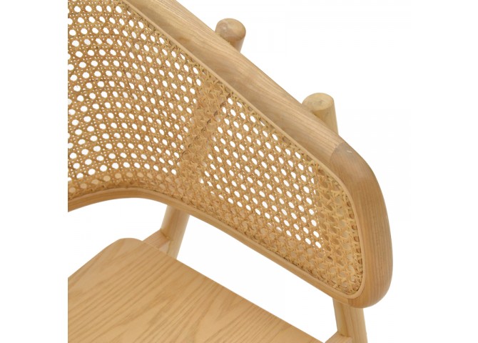 Πολυθρόνα Wenzy pakoworld φυσικό Rattan - μασίφ ξύλο toon 58x58x82εκ
