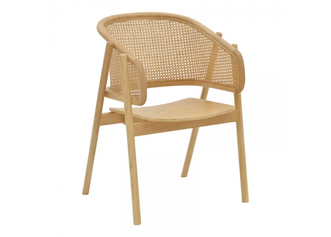 Πολυθρόνα Wenzy pakoworld φυσικό Rattan - μασίφ ξύλο toon 58x58x82εκ
