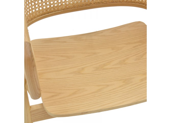 Πολυθρόνα Wenzy pakoworld φυσικό Rattan - μασίφ ξύλο toon 58x58x82εκ