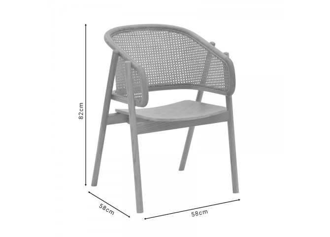 Πολυθρόνα Wenzy pakoworld φυσικό Rattan - μασίφ ξύλο toon 58x58x82εκ