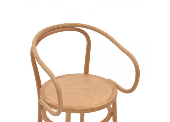 Πολυθρόνα Verfie pakoworld φυσικό ξύλο οξιάς 55x50x83εκ