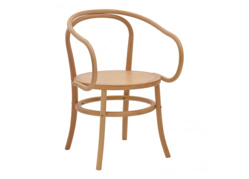 Πολυθρόνα Verfie pakoworld φυσικό ξύλο οξιάς 55x50x83εκ