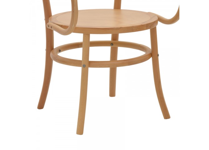Πολυθρόνα Verfie pakoworld φυσικό ξύλο οξιάς 55x50x83εκ