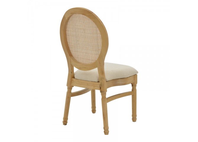 Καρέκλα Canco pakoworld φυσικό rubberwood-φυσικό rattan 50x55x98εκ