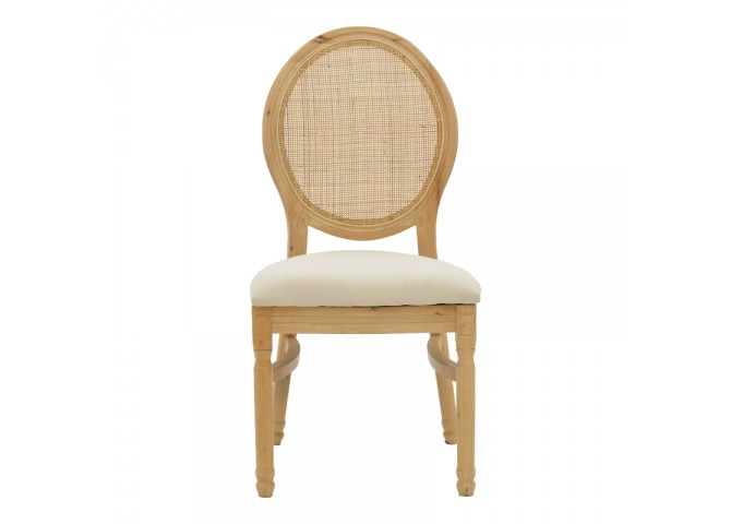 Καρέκλα Canco pakoworld φυσικό rubberwood-φυσικό rattan 50x55x98εκ