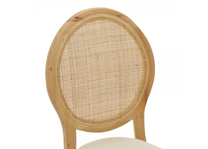Καρέκλα Canco pakoworld φυσικό rubberwood-φυσικό rattan 50x55x98εκ