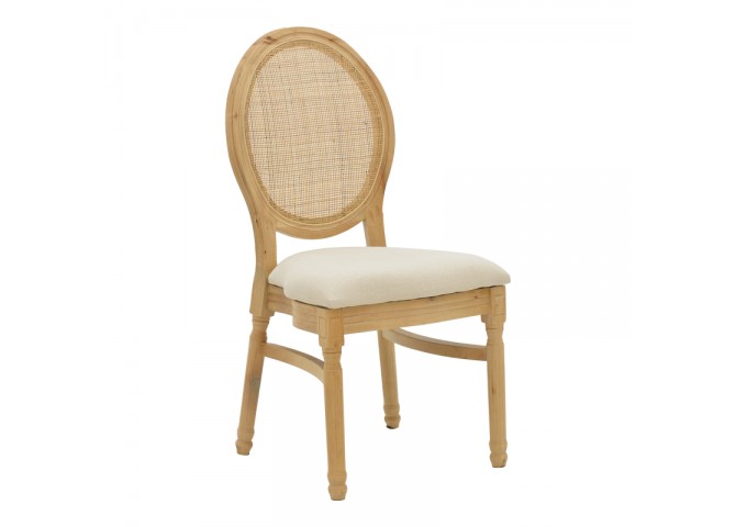 Καρέκλα Canco pakoworld φυσικό rubberwood-φυσικό rattan 50x55x98εκ