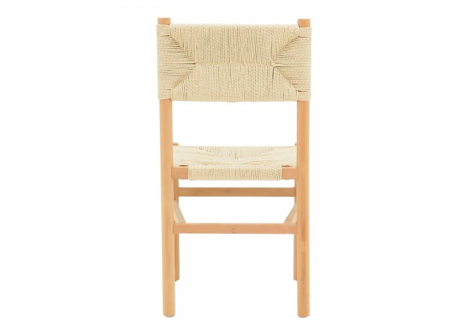 Καρέκλα Oarvine pakoworld φυσικό rubberwood-φυσικό σχοινί 46x52x88εκ
