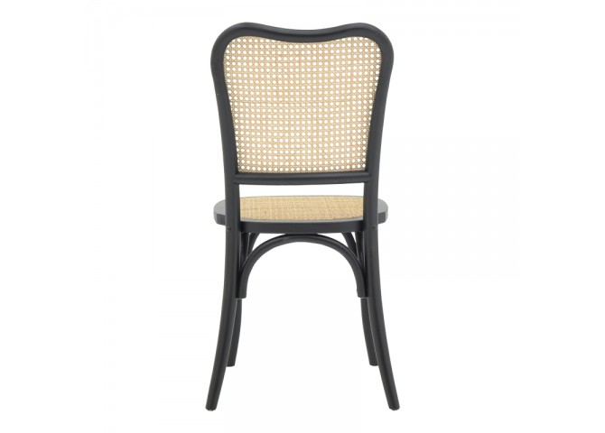 Καρέκλα στοιβαζόμενη Zozele pakoworld φυσικό rattan pe-μαύρο toon wood 45x51x88εκ