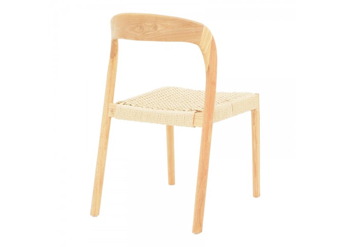 Καρέκλα Tavrine pakoworld σχοινί-rubberwood σε φυσική απόχρωση 47x59x78εκ