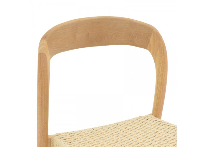 Καρέκλα Tavrine pakoworld σχοινί-rubberwood σε φυσική απόχρωση 47x59x78εκ