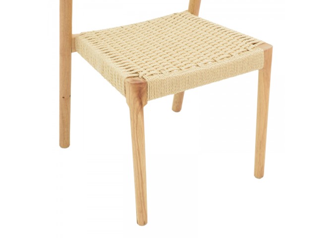 Καρέκλα Tavrine pakoworld σχοινί-rubberwood σε φυσική απόχρωση 47x59x78εκ