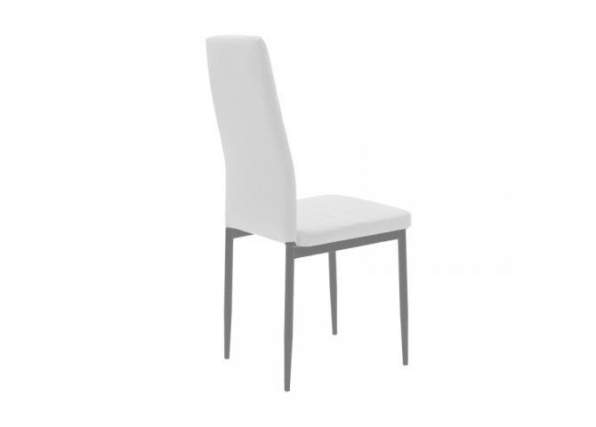 Καρέκλα Parker pakoworld μέταλλο-PU λευκό-γκρι πόδι 42x48x98εκ