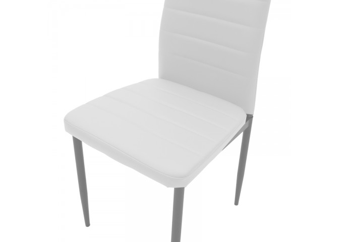 Καρέκλα Parker pakoworld μέταλλο-PU λευκό-γκρι πόδι 42x48x98εκ