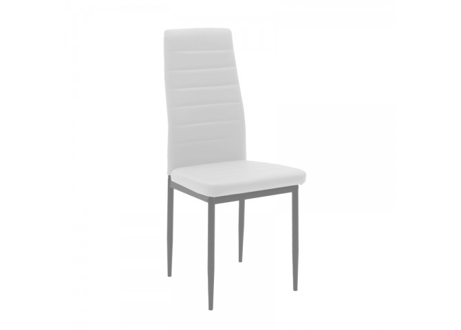Καρέκλα Parker pakoworld μέταλλο-PU λευκό-γκρι πόδι 42x48x98εκ