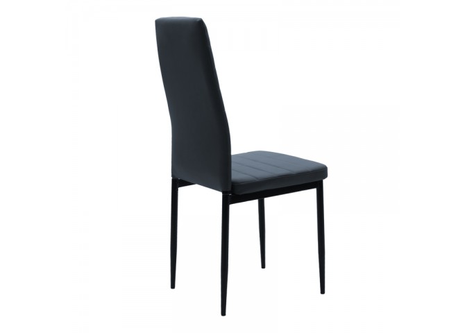 Καρέκλα Parker pakoworld PU ανθρακί-μαύρο πόδι 42x48x98εκ