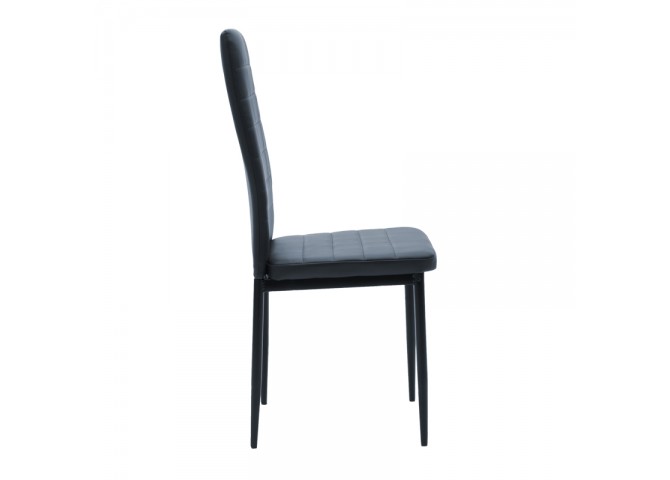 Καρέκλα Parker pakoworld PU ανθρακί-μαύρο πόδι 42x48x98εκ