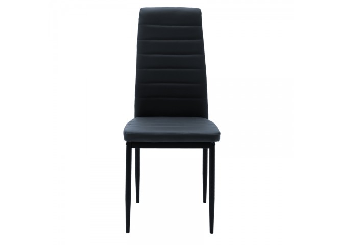 Καρέκλα Parker pakoworld PU ανθρακί-μαύρο πόδι 42x48x98εκ