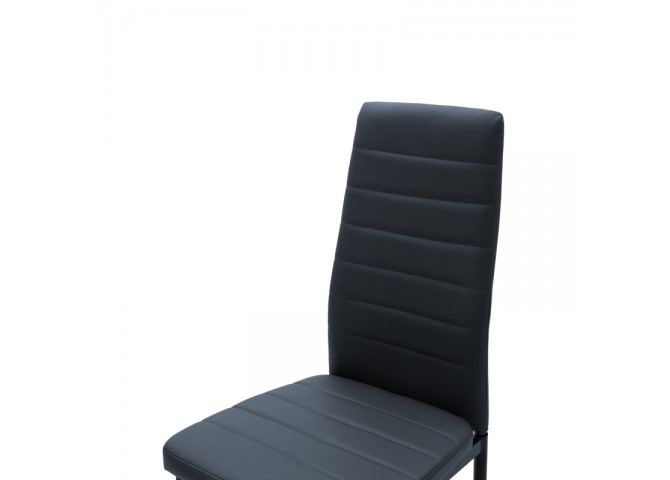 Καρέκλα Parker pakoworld PU ανθρακί-μαύρο πόδι 42x48x98εκ
