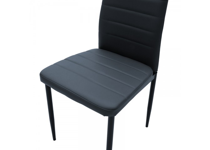 Καρέκλα Parker pakoworld PU ανθρακί-μαύρο πόδι 42x48x98εκ