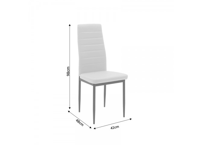 Καρέκλα Parker pakoworld PU ανθρακί-μαύρο πόδι 42x48x98εκ