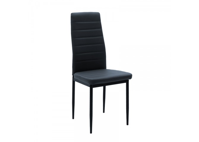 Καρέκλα Parker pakoworld PU ανθρακί-μαύρο πόδι 42x48x98εκ