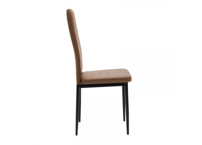 Καρέκλα Parker pakoworld PU cappuccino-μαύρο πόδι 42x48x98εκ