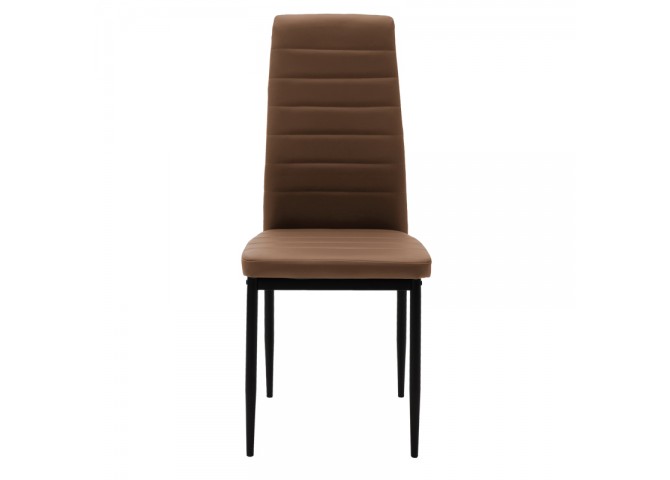 Καρέκλα Parker pakoworld PU cappuccino-μαύρο πόδι 42x48x98εκ
