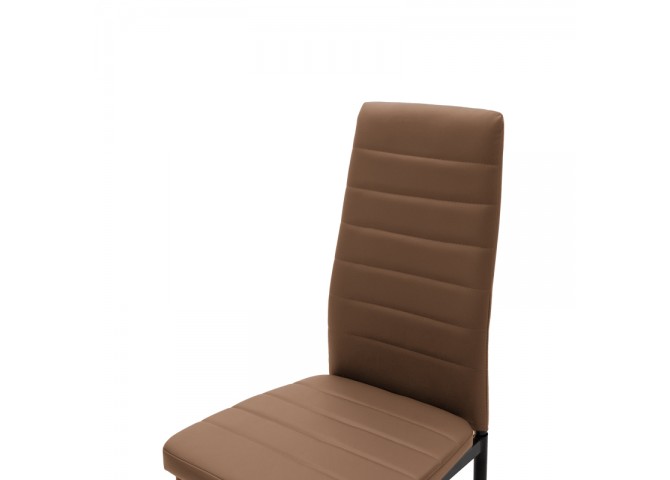 Καρέκλα Parker pakoworld PU cappuccino-μαύρο πόδι 42x48x98εκ