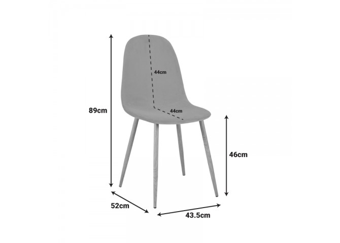 Καρέκλα Bella pakoworld σάπιο μήλο βελούδο με μεταλλικό πόδι σε φυσική απόχρωση 43.5x52x89εκ