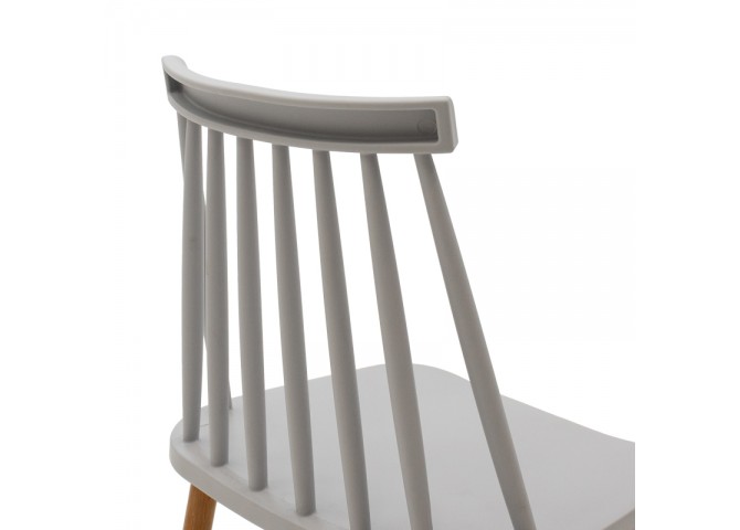 Καρέκλα Aurora pakoworld γκρι pp-φυσικό μεταλλικό πόδι 42x49.5x77εκ