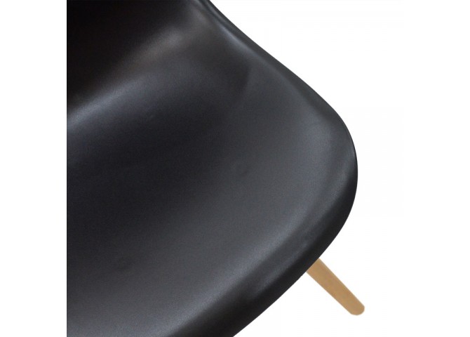 Καρέκλα Julita pakoworld PP μαύρο-φυσικό πόδι 46x50x82εκ
